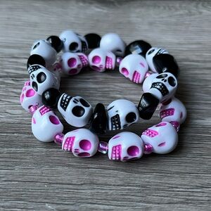 Skull Bead Bracelet Set